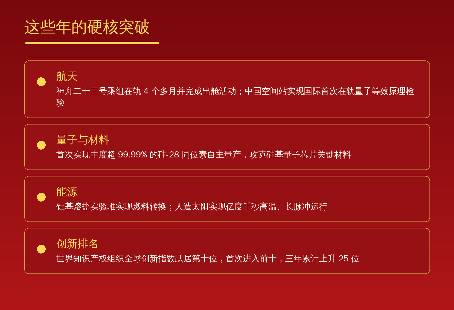 这些年中国科技的硬核突破：航天、量子与材料、能源、创新排名