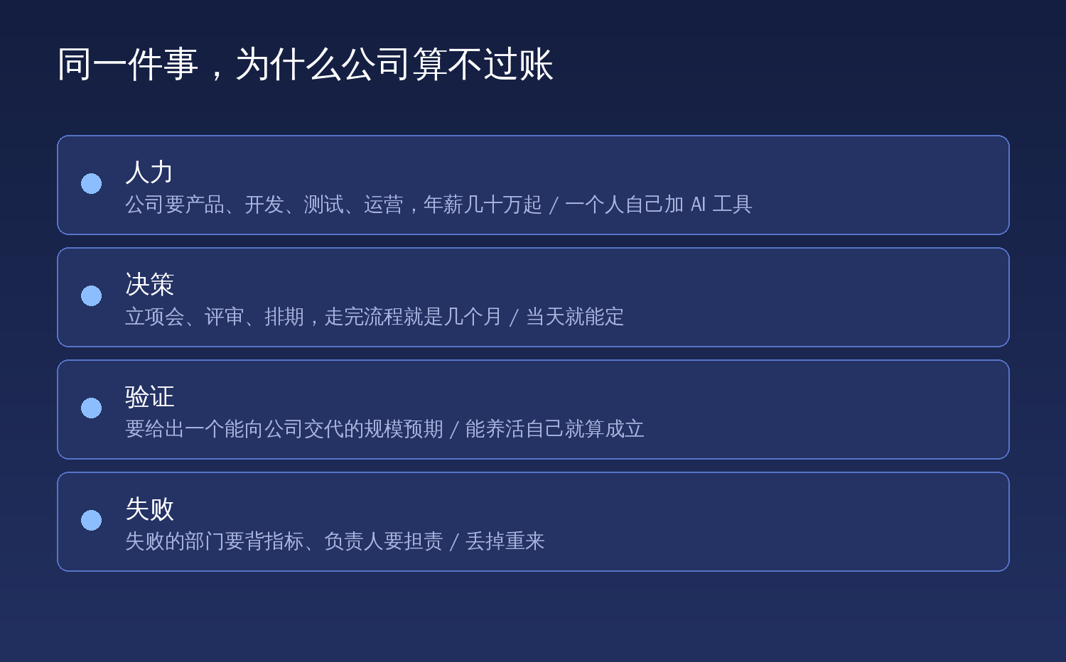 同一件事,为什么公司算不过账